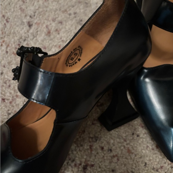 John fluevog blue black ODETTE POINTED TOE MARY JANE HEEL 8.5 - Picture 3 of 4